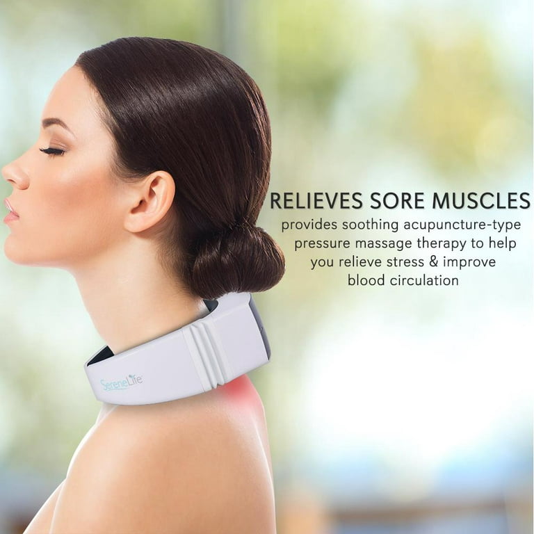 Serenelife Smart Neck Massager With Heat & Vibration Therapy SLNKMSG90.5