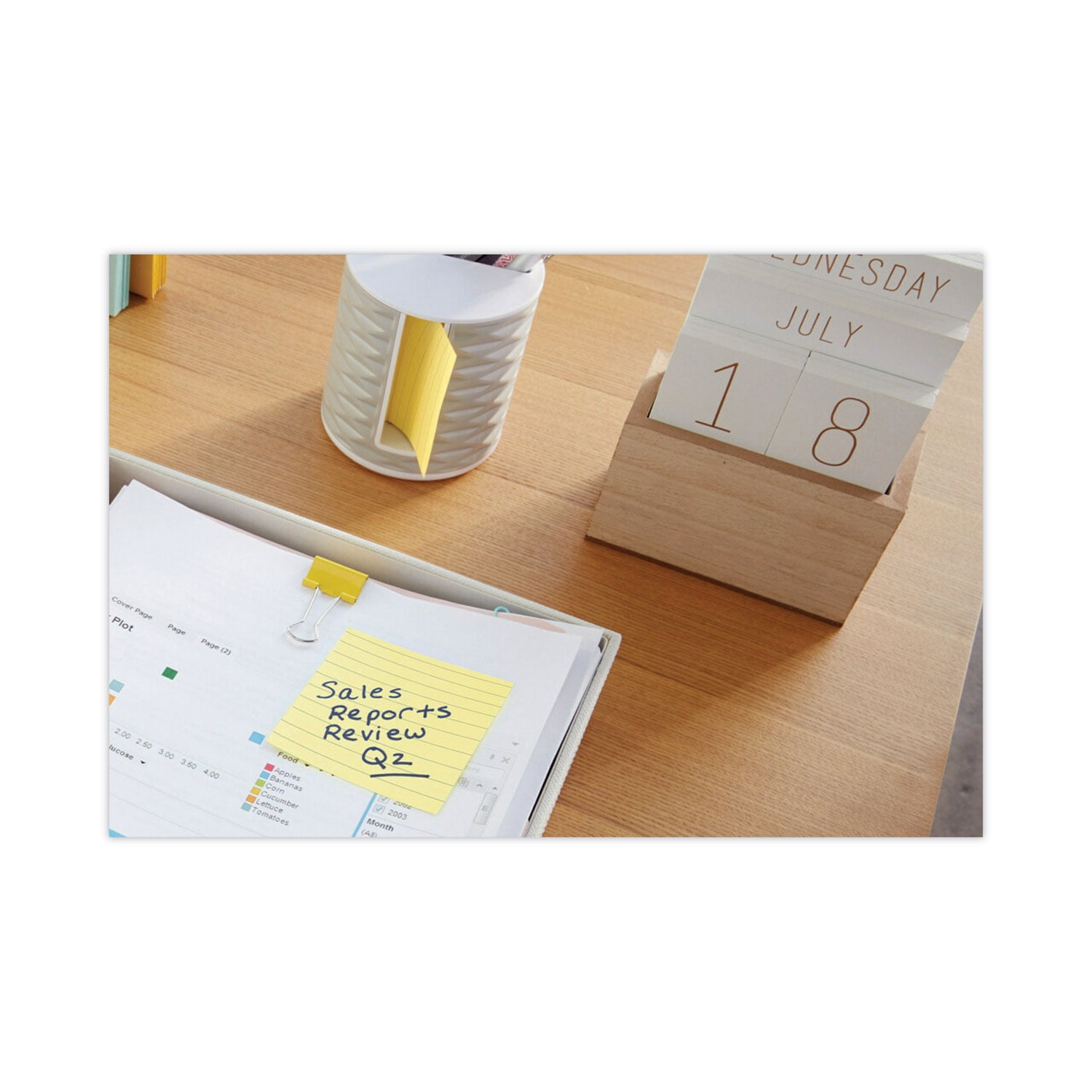 Post-it Original Pads in Canary Yellow, Note Ruled, 3" x 5", 100 Sheets Per Pad, 12 Pads Per Pack