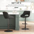 thumbnail image 3 of Black Linen Swivel Bar Stools - Set of 2, Adjustable Counter/Bar Height, 360° Rotation, Modern Kitchen & Dining Room Seating, 3 of 7