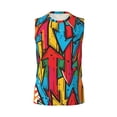 thumbnail image 6 of Lsque Colorful Arrow Graffiti Pattern Print Men's Cotton Blend Sleeveless Muscle Shirts (S-3XL)- Moisture Wicking, Odor Protection, UPF 30+,Small, 6 of 8