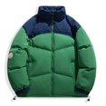 thumbnail image 2 of DUMUIELD Mens Down Jackets Fashion Color Block Ski Coat Winter Warm Jacket Thicken Waterproof Stand Collar Puffy Coat Green,L, 2 of 7