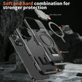 thumbnail image 5 of ELEHOLD Magnetic Case for iPhone 16 Pro, Military Grade Shockproof Rugged Case Built-in Metal Camera Cover with Stand,Black, 5 of 6