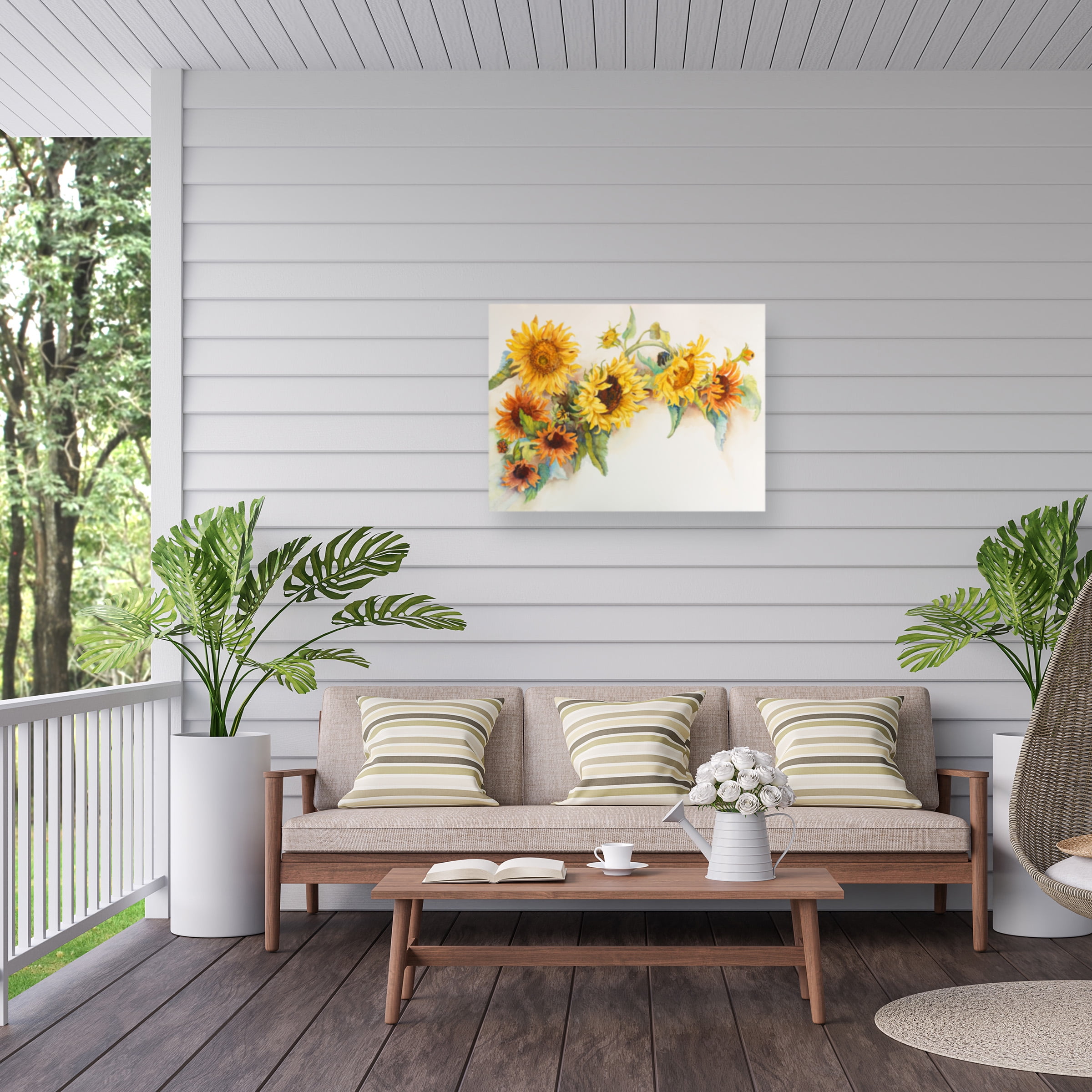 Joanne Porter 'Arch Of Sunflowers' Outdoor Canvas 35x47