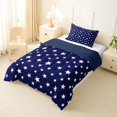 thumbnail image 2 of Manfei Glitter Stars Twin Comforter Sets,Navy Blue White Bedding Set,Navy Blue Reversible,2-Piece,1 Comforter and 1 Pillowcase, 2 of 7