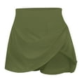 thumbnail image 3 of nerohusy Pleated Skorts for Women Basic Solid Color Tummy Control Tennis Golf Skorts Culottes High Waist Athletic Skirts 2025 Army Green,S, 3 of 5