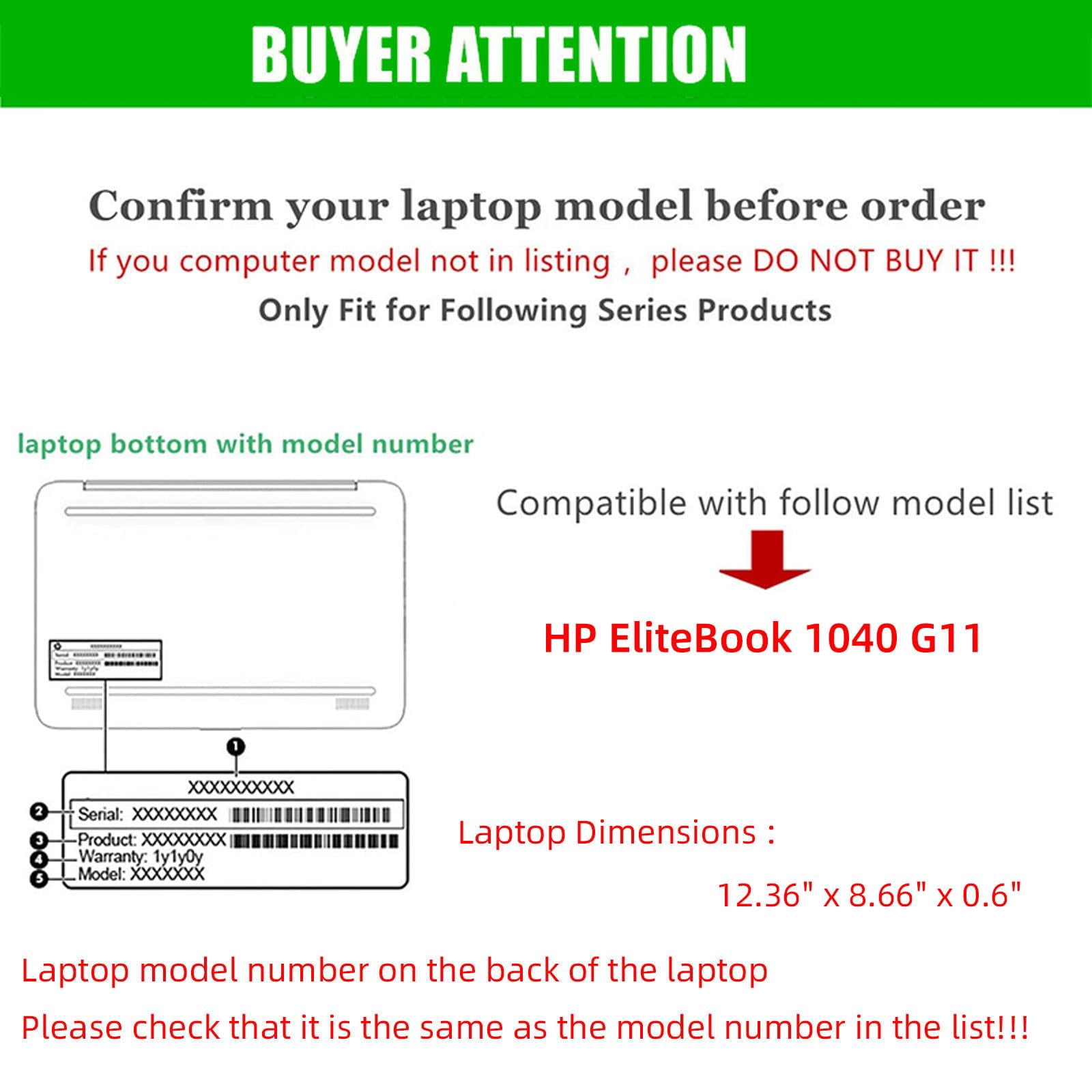 Laptop Cover Case Only for HP EliteBook 1040 G11 14inch [Not Compatible with Any Other HP Models] PU Leather Detachable Notebook Sleeve(Blue)