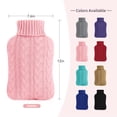 thumbnail image 3 of Bolsa de agua caliente samply de 2 L con funda tejida rosa, 3 of 7
