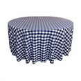 thumbnail image 2 of LA Linen TCcheck132R-RoyalK50 Nappe à Carreaux en Polyester, Blanc & Bleu Royal - 132 Po. Rond, 2 of 3