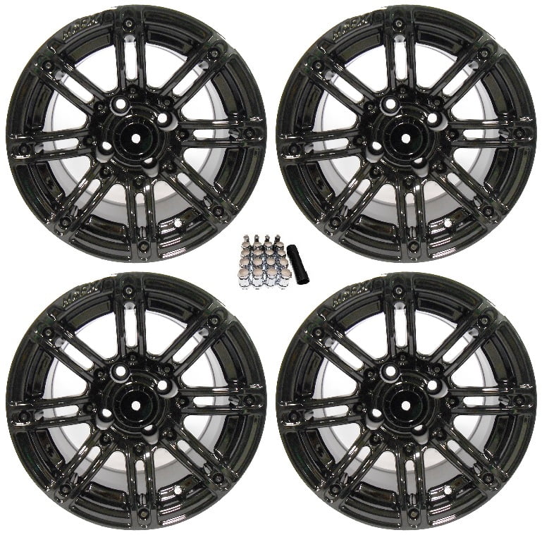 Madjax 12" Illusion Black Golf Cart Wheels/Rims EZGO & Club Car