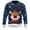 Dark Blue, variant on Holiday Reindeer Print Knit Pullover Cozy High Neck Hooded Sweater Christmas Comfort Wear