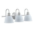 thumbnail image 2 of Aspen Creative 62331, Bathroom Vanity 3 Lights Fixture 25"W x 8-1/2"H x 7-3/4"E. Satin Nickel + White Finish, Bulb Not Included, 2 of 7
