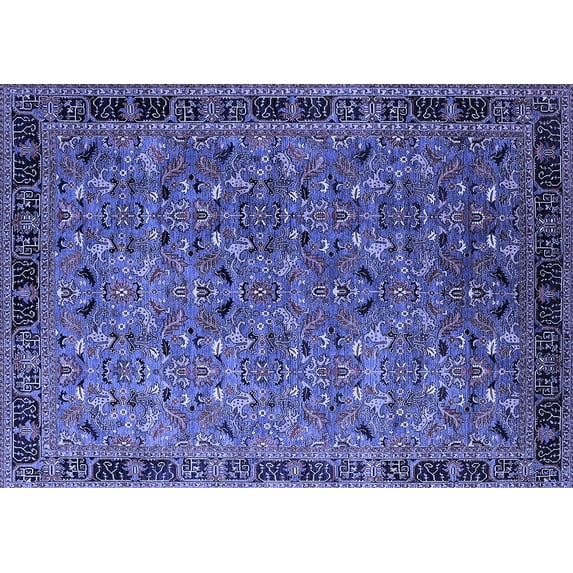 Ahgly Company Indoor Rectangle Oriental Blue Traditional Area Rugs, 8' x 10'