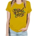 thumbnail image 2 of Aloohaidyvio Tops for Women,Womens Mardi Gras Mask Glitter Print Round Neck Short Sleeve Loose Tops,Mardi Gras Clothing Women, 2 of 5