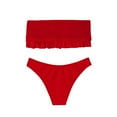 thumbnail image 4 of xiaxaixu Women Swimsuit Ruffle Patchwork Flouncing Push Up Bikini Briefs, 4 of 6