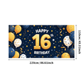 thumbnail image 2 of Blue Themed Happy 16th Birthday Banner Backdrop Party Supplies for Photography Props Decors Birthday Party Celebrations Photo Booth Backgrounds, 2 of 7