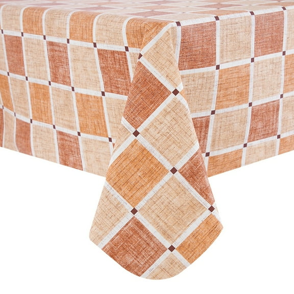 Ray Star 100% Waterproof PVC Tablecloth, 52x90in Checkered Rectangle Oil Spill Proof Vinyl Table Cloth, Heavy Duty for Christmas Halloween