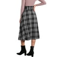 thumbnail image 3 of INSPIRE CHIC Women's Skirt High Elastic Waist A-Line  Vintage Plaid Midi Skirts S Black, 3 of 6