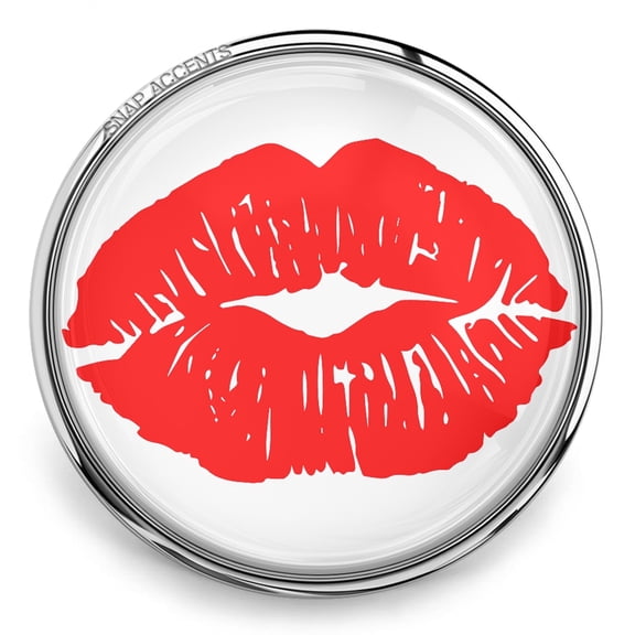 Choose Color | Lipstick Lips Snap Jewelry Ginger Charm Button, For Interchangeable DIY Customizable Accessories
