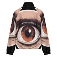 thumbnail image 6 of Jackets for Women Winter Coat Jackets Flannel Stand Collar Jacket(Eye Art,Size:S-4XL), 6 of 7