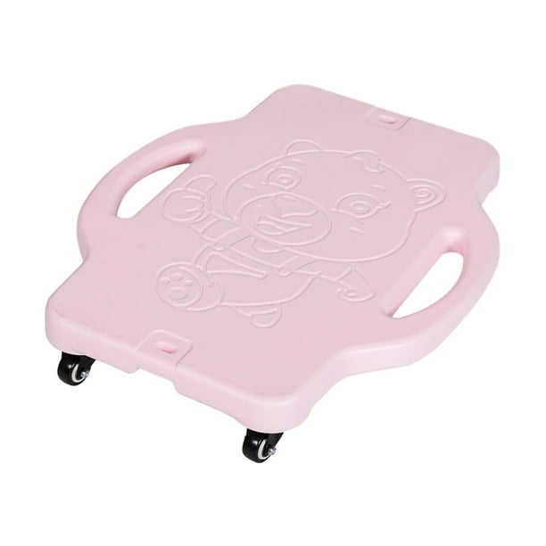 Scooter Board Sport Flat Scooter Coordinación Monopatín, Tabla para sentarse portátil, Tabla de piso para actividades al aire libre Gimnasio en casa Rosa claro