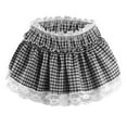 thumbnail image 5 of Aihuaihua Blue Gingham Skirt Women, Lace Trim Short Skirt Flowy Mini Plaid Skirt Summer Fall Casual Clothes Y2k Trendy Streetwear Black S, 5 of 6
