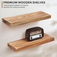 thumbnail image 3 of 16 Inch Handcrafted European Pine Natural Rustic Wooden Floating Shelves Wall Mounted Set of 2, Walnut, 3 of 7