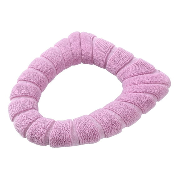 1Pack Bathroom Soft Thicker Warmer Stretchable Washable Cloth Toilet Seat Cover Pads (Pink)