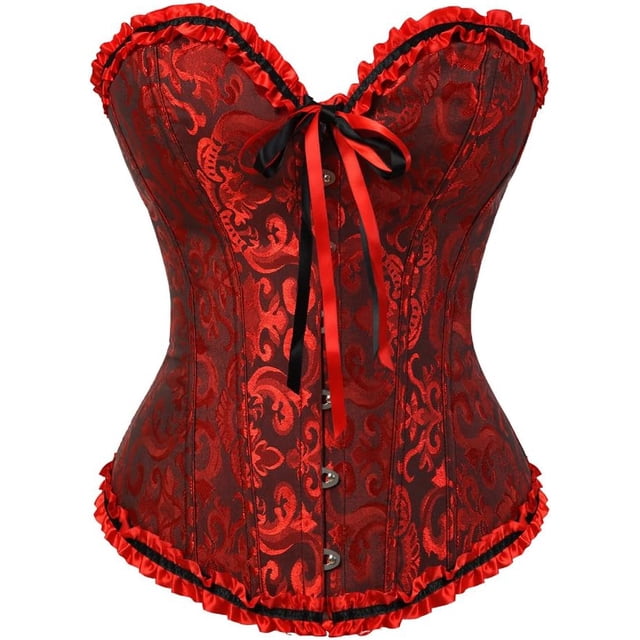 Zhitunemi Corsé floral sexy con cordones en la espalda para mujer, lencería, corpiño, talla grande
