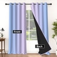 thumbnail image 2 of Lfeey Blackout Curtains for Bedrooms, Thermal Insulated Blocking Light-Blocking Curtains, Gradient Purple, 42x72 inch, 2 Panels, 2 of 7