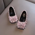 thumbnail image 7 of Owordtank Girl Rhinestone Pearl Bow Princess Shoe Comfort Elastic Strap Slip-On Bling Sequins Dress Ballets Flats for Birthday, 7 of 7
