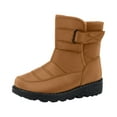 thumbnail image 3 of Womens Winter Snow Boots With Warm Fur Lining Comfortable Booties Non Slip Waterproof Outdoor Shoes (Khaki,42), 3 of 4