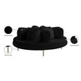 thumbnail image 6 of Pemberly Row Contemporary Velvet Black Roundabout Sofa with Iron Legs in Black, 6 of 7