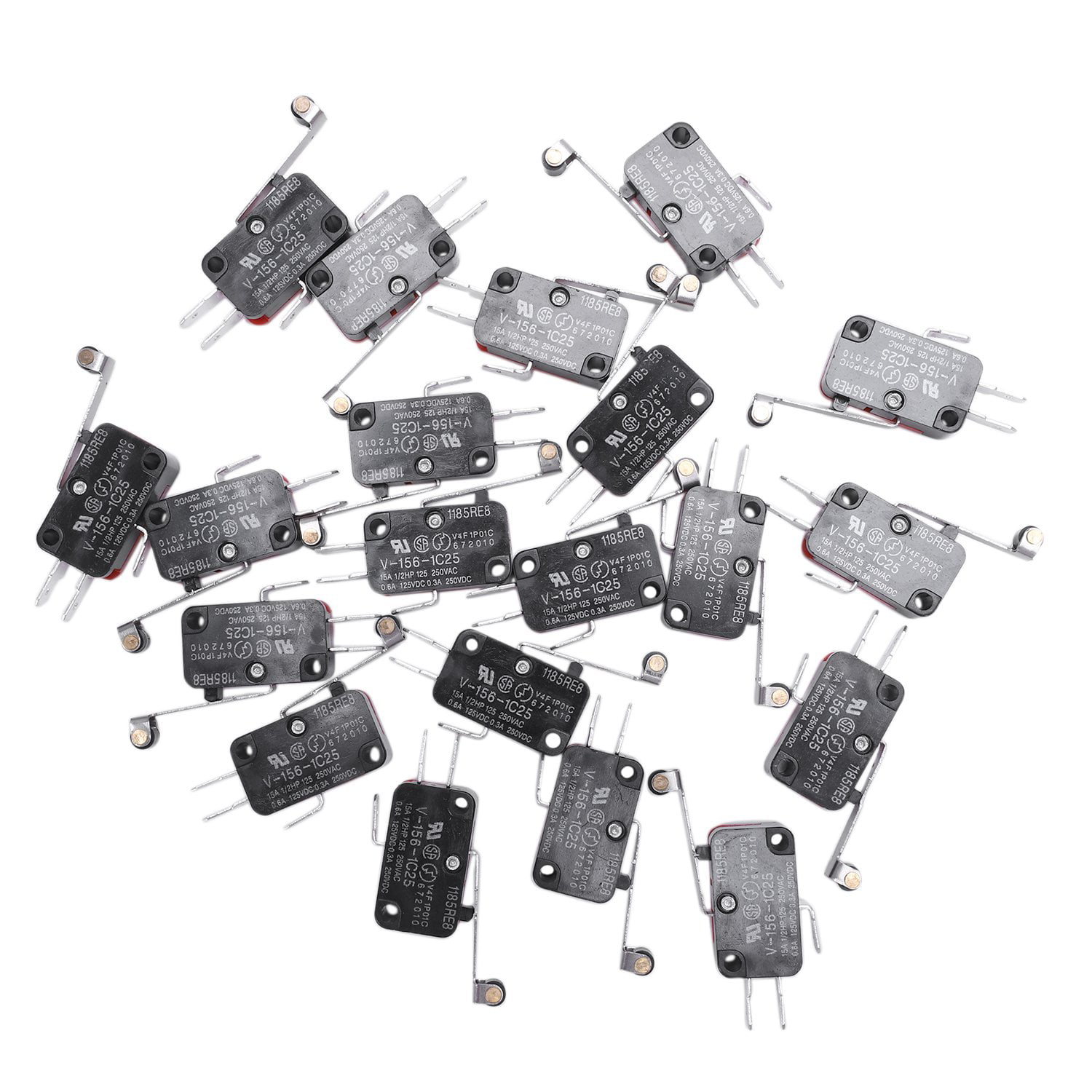 20 Pcs Micro Limit Switch Long Lever Arm SPDT Momentary Miniature Snap Action
