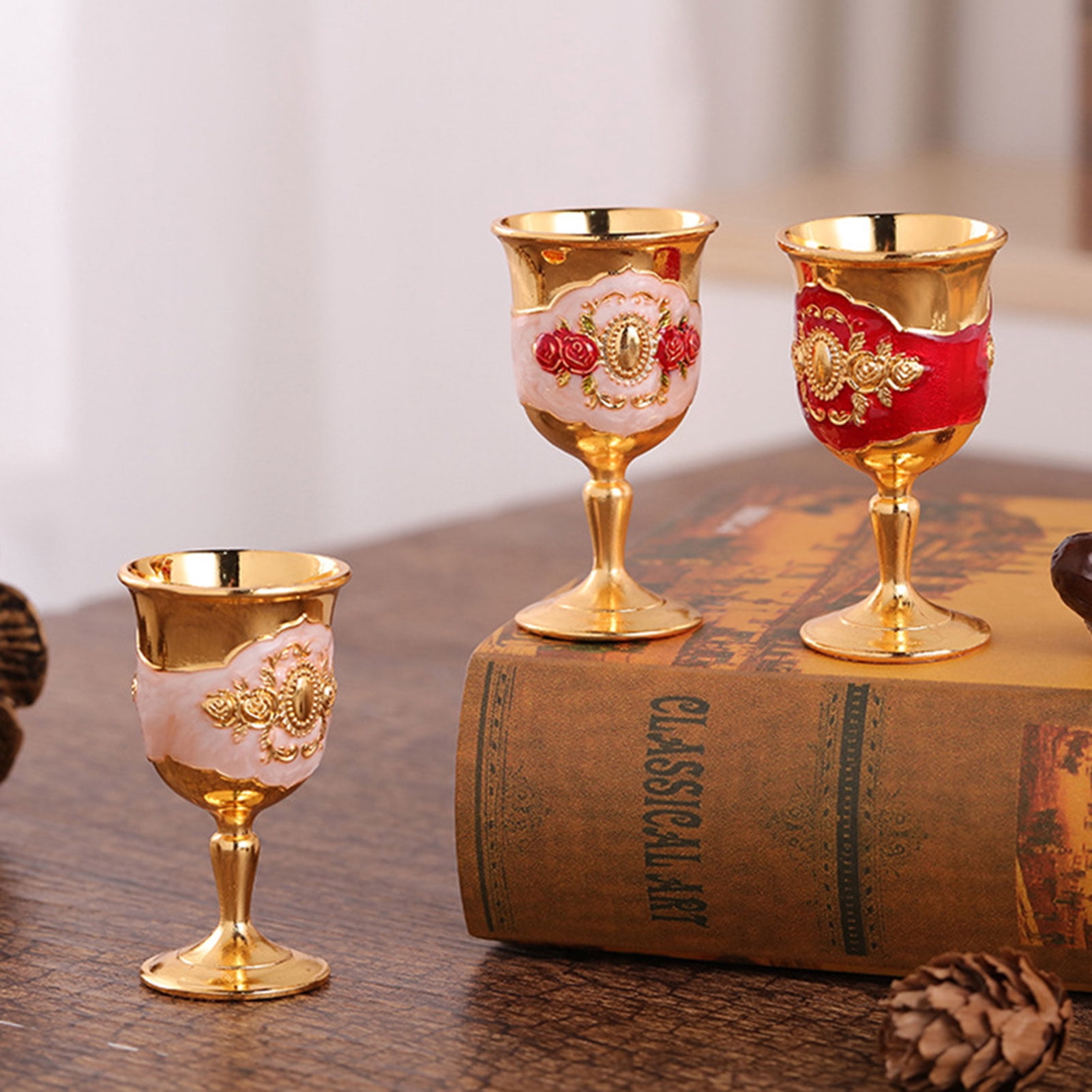 Lot De 6 Verres à Motifs Floraux 250 Ml - Idéal Cocktails, Jus, Eau - Décoration Vintage Ou Moderne - 5