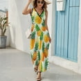 thumbnail image 5 of Lunarable Pineapple King Size Sleeveless Dress Dresses Summer Women Dresses Clothing Woman Dresses Dress, 5 of 6