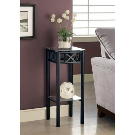 Black Metal Plant Stand With A Tempered Glass Top