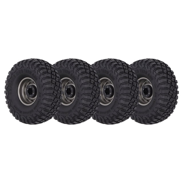 RC Car Tires, Excellent Grip 1.7in Width RC Wheel 10 Holes Stable Driving Experience With Metal Rims For 1/10 RC Car Gray