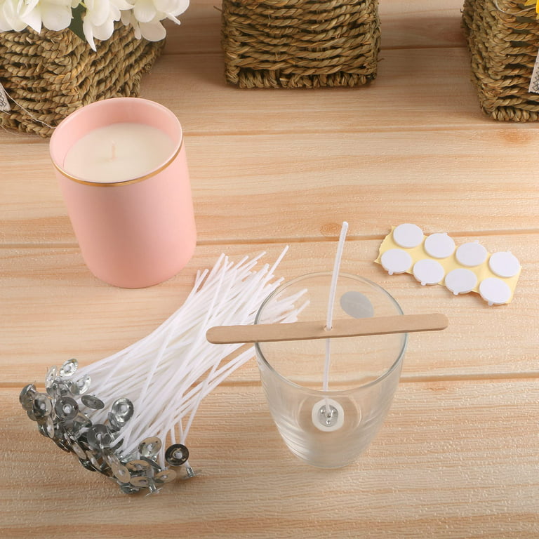 Candle Wick Candle Making Kit 60 Candle Wick Stickers - Pretabbed Candle  Wicks for Candlemaking Soy Wax 10 Wick Holders