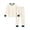Beige, variant on TIREOW Kids Underwear 2 Piece Set Contrast Trim Long Sleeve Crewneck Top and Long Pants Boys and Girls Sleepwear Loungewear Set