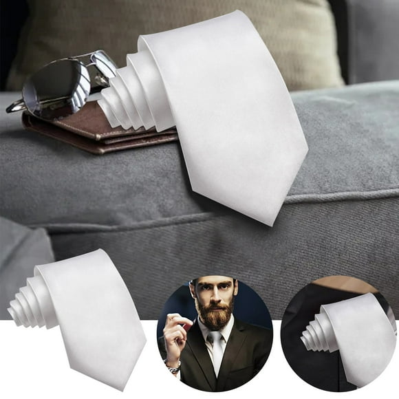 Product Category Accessories — Men’s Solid Color Tie for Formal and Casual Occasions Monochrome Polyester Silk Tie Business Tie Elegant Neckwear for Attire