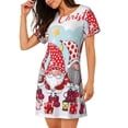 thumbnail image 2 of Lsque Christmas Pattern Nightgowns for Women Sleep Shirts Short Sleeve Nightshirt Pullover Nightdress Soft Sleepwear Relaxed Fit Nightdress, 2 of 6