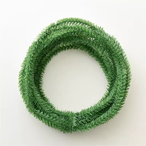 1 Paquete de Navidad Especial Norfolk Rattan 550CM Artificial Falso Verde Guirnaldas para Decoración Interior de Hogar Xmas Holiday, Ramas de sauce de Navidad decoraciones 1.5cm
