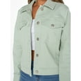 thumbnail image 5 of Celebrity Pink Women's Oversized Boyfriend Denim Jacket, Sizes XS-XXXL, 5 of 6