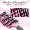 thumbnail image 2 of Cepillo de cerdas de jabalí: el mejor para desenredar el cabello grueso. Con ventilación para un secado más rápido. Cerdas de jabalí para distribuir la grasa del cabello (morado). -3385214774624 Morad, 2 of 5