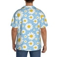 thumbnail image 5 of Vsdgher Daisies Flowers Print Men's Wrinkle Free Untucked Cuban Shirt Business Casual Button Down Shirts Short Sleeve Shirt, 5 of 7