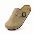 thumbnail image 4 of Kids Suede Clogs for Boys Girls Cork Footbed Sandals Potato Shoes Toddler Slip On Indoor Slippers Classic Outdoor Slipper Mules with Adjustable Buckle, 4 of 7