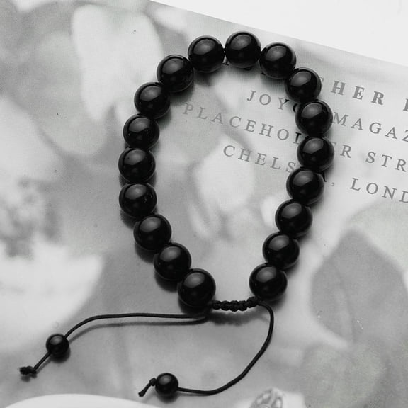 Obsidian Bracelet, 10mm Bead Diameter, Natural Stone, Meditation Yoga Jewelry, Unisex