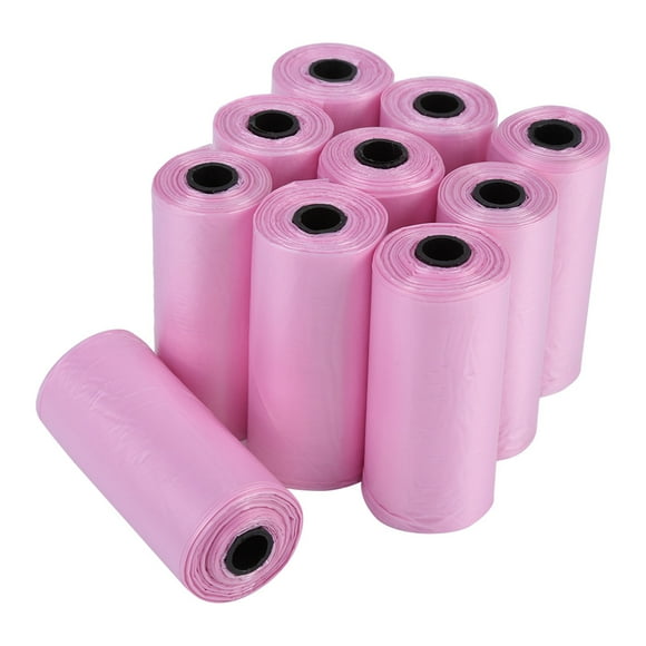 Basura De 10 Rollos/150 Piezas Bolsas De Desecho De Perros De Plástico 33 X 22cm Bolsa De Limpieza De Basura Duradera Rosa