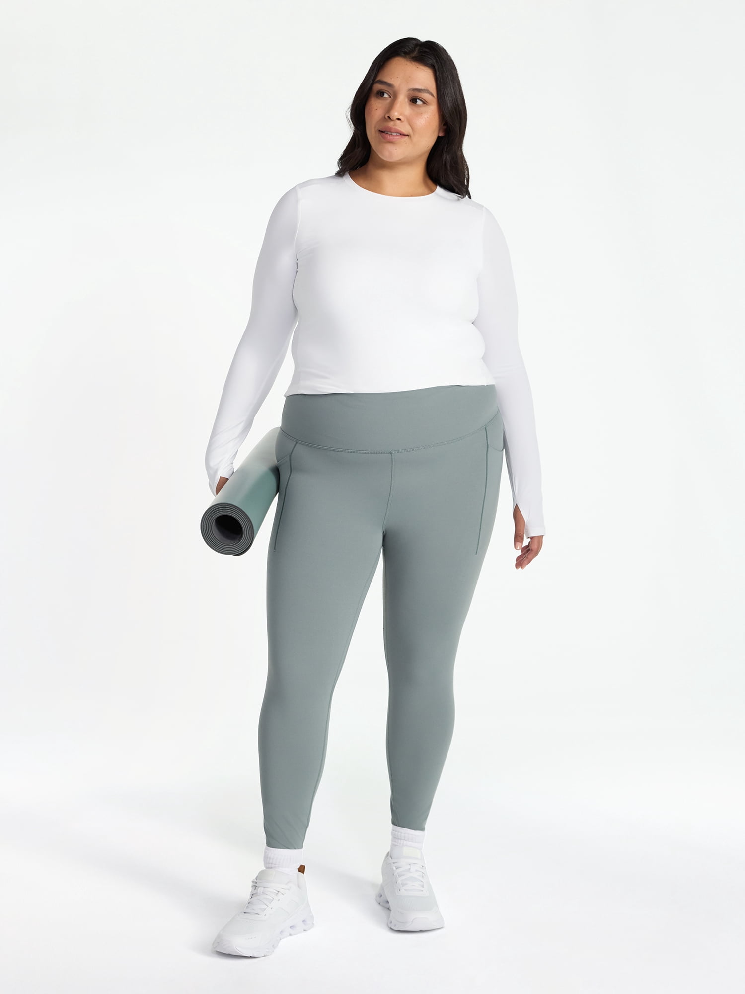 Avia Women's and Women's Plus SoftSculpt High Rise Leggings 27" with Pockets, Sizes XS-4X