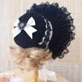 thumbnail image 5 of Slccxzc Women Victorian Bonnets Lace Party Sun Hat Gothic Style Lolita Exhibition Hair Accessories Flat Hat for Women, 5 of 7